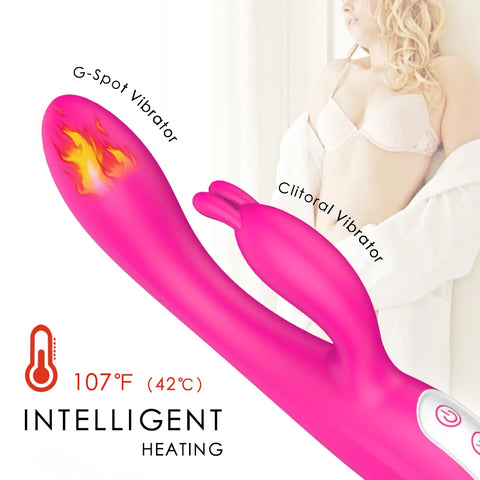 (Women) Automatic 9 Vibration Modes + Enhanced Mode Thrusting Rabbit Vibrator Triple Action G Spot Vibrator 3.2