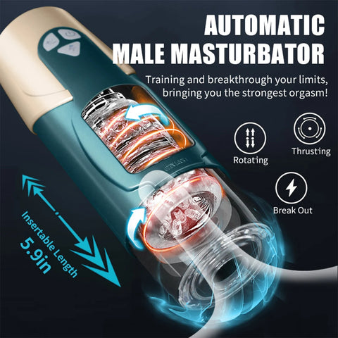 (Men) Automatic Male Masturbators with 7 Thrusting & Spinning Modes